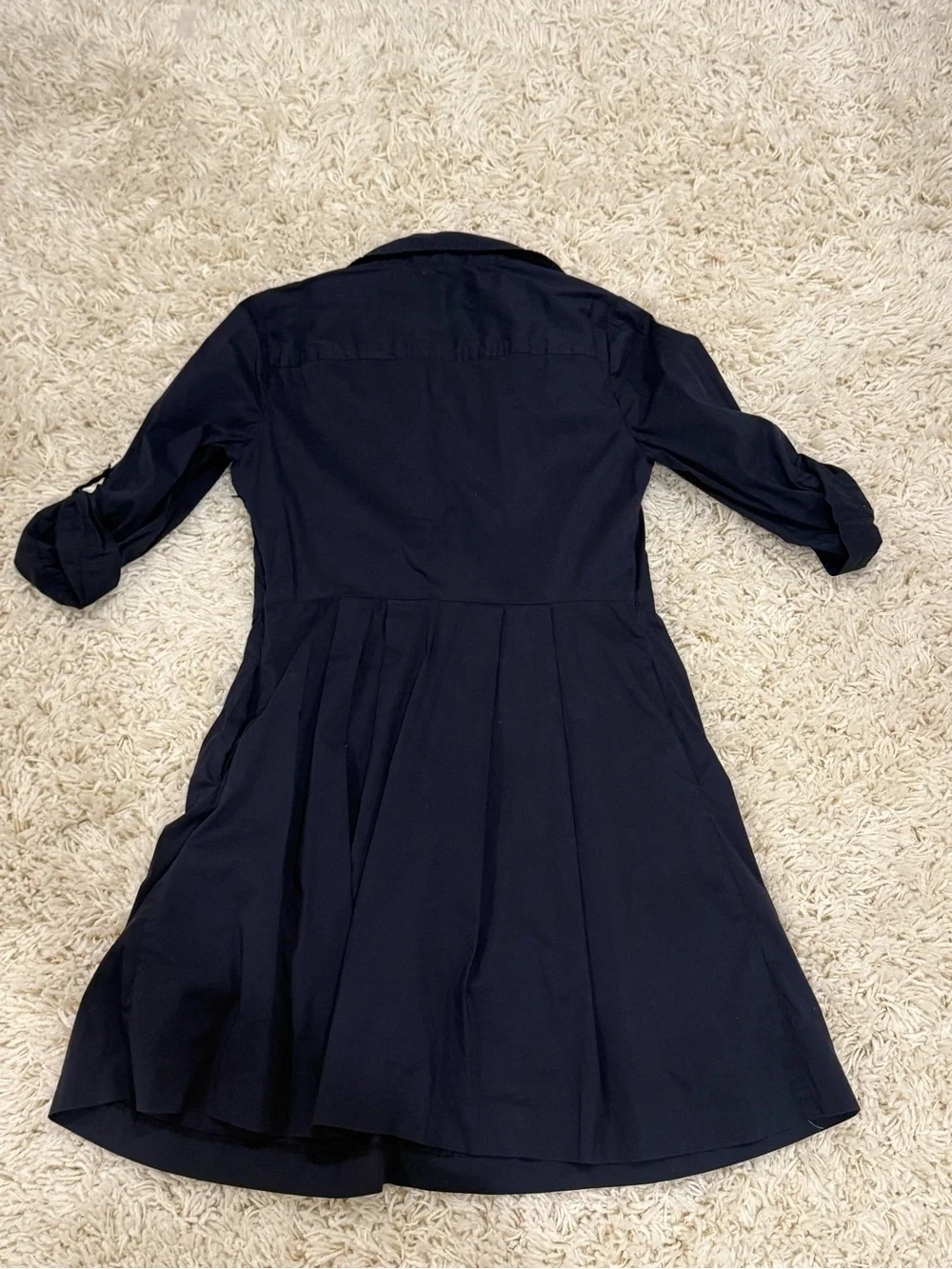 Quarter Sleeve Button Up Shirt Dress